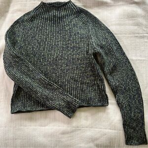 Ribbed Knit Sweater in Green and Black